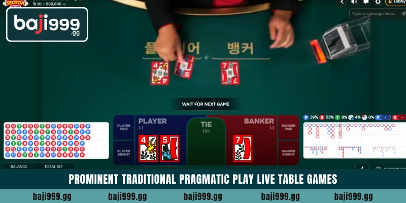 Prominent traditional Pragmatic Play Live table games