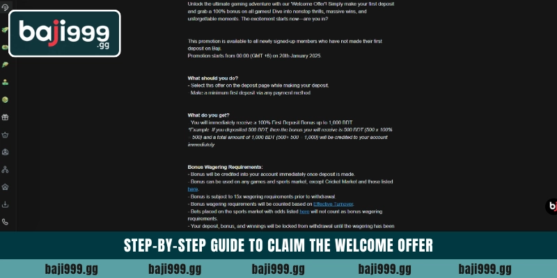Step-by-step guide to claim the welcome offer