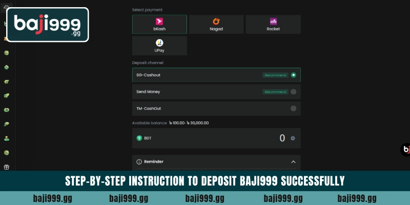 Step-by-step instruction to deposit Baji999 successfully